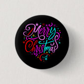 Vrolijk kerstfeest - Kerst Design T-shirt Ronde Button 3,2 Cm (Voorkant)