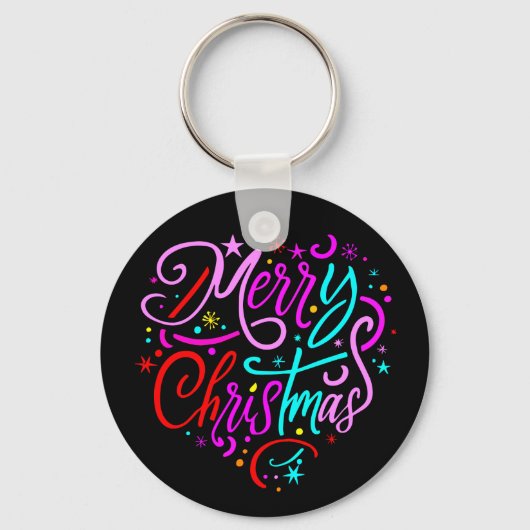 Vrolijk kerstfeest - Kerst Design T-shirt Sleutelhanger (Voorkant)
