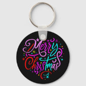 Vrolijk kerstfeest - Kerst Design T-shirt Sleutelhanger (Achterkant)