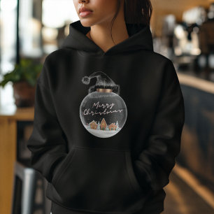 Vrolijk kerstfeest, kerst sneeuwvlokken hoodie