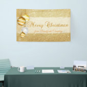 Vrolijk kerstfeest, kerstbalken, glitterij spandoek (Beurs)