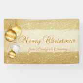 Vrolijk kerstfeest, kerstbalken, glitterij spandoek (Horizontaal)