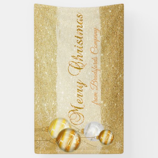 Vrolijk kerstfeest, kerstbalken, glitterij spandoek (Verticaal)