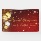 Vrolijk kerstfeest, kerstbalken, zwart spandoek (Horizontaal)