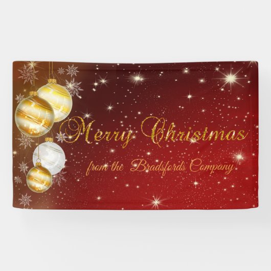 Vrolijk kerstfeest, kerstbalken, zwart spandoek (Horizontaal)