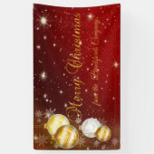 Vrolijk kerstfeest, kerstbalken, zwart spandoek (Verticaal)