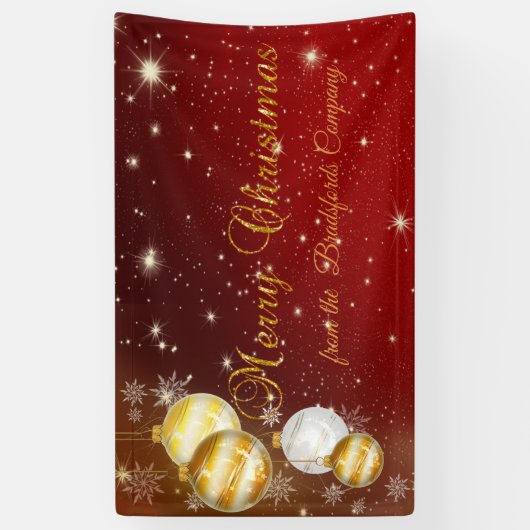 Vrolijk kerstfeest, kerstbalken, zwart spandoek (Verticaal)