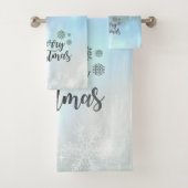 Vrolijk kerstfeest, kerstballen bad handdoek (Insitu)