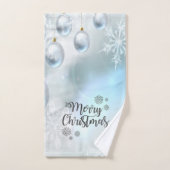 Vrolijk kerstfeest, kerstballen bad handdoek (Handdoek)