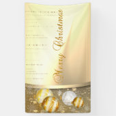 Vrolijk kerstfeest, kerstballen, Faux Gold Spandoek (Verticaal)