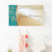 Vrolijk kerstfeest, kerstballen, Faux Gold Spandoek (Insitu)