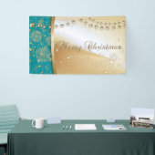 Vrolijk kerstfeest, kerstballen, Faux Gold Spandoek (Beurs)