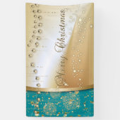 Vrolijk kerstfeest, kerstballen, Faux Gold Spandoek (Verticaal)