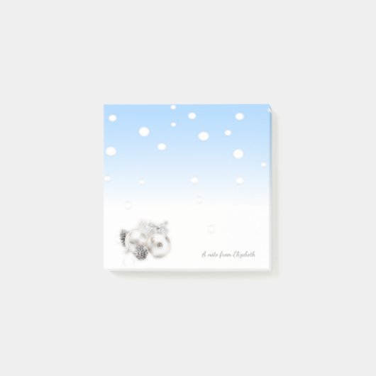 Vrolijk kerstfeest, kerstballen - Gepersonaliseerd Post-it® Notes (Voorkant)