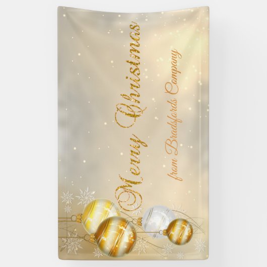 Vrolijk kerstfeest, kerstballen, glanzend spandoek (Verticaal)