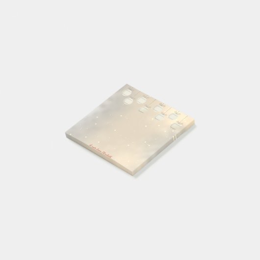 Vrolijk kerstfeest, kerstballen, goud-gepersonalis post-it® notes (Schuin)