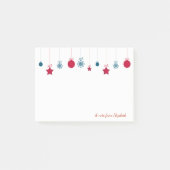 Vrolijk kerstfeest, kerstballen op maat post-it® notes (Voorkant)