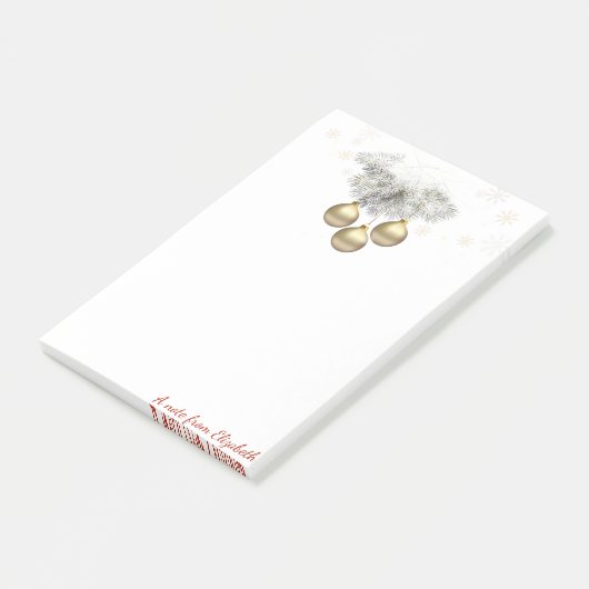 Vrolijk kerstfeest, kerstballen op maat post-it® notes (Schuin)