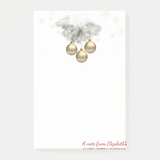 Vrolijk kerstfeest, kerstballen op maat post-it® notes (Voorkant)