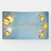 Vrolijk kerstfeest, kerstballen, sterren, sparkle spandoek (Horizontaal)