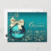 Vrolijk kerstfeest. KerstBauble Feestdagenkaart (Voorkant / Achterkant)