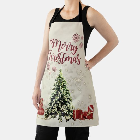 Vrolijk kerstfeest, kerstbomen, Cadeaus, Sleigh Schort (Insitu)
