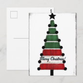 Vrolijk kerstfeest, kerstboom briefkaart (Voorkant / Achterkant)