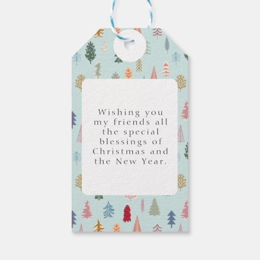 Vrolijk kerstfeest! kerstboom cadeaulabel (Achterkant)