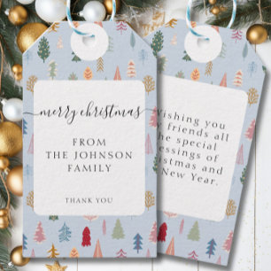 Vrolijk kerstfeest! kerstboom cadeaulabel
