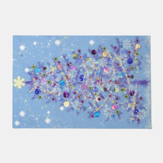 Vrolijk kerstfeest - kerstboom - deurmat (Voorkant)