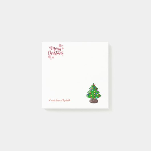 Vrolijk kerstfeest, kerstboom-gepersonaliseerd post-it® notes (Voorkant)