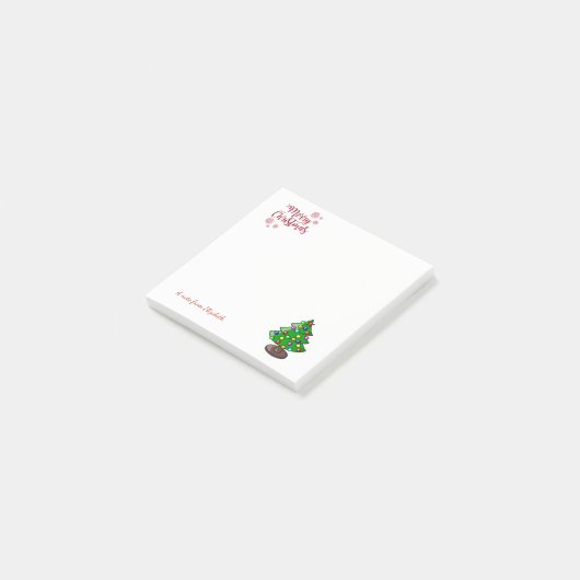 Vrolijk kerstfeest, kerstboom-gepersonaliseerd post-it® notes (Schuin)