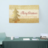 Vrolijk kerstfeest, kerstboom, glitterij spandoek (Beurs)