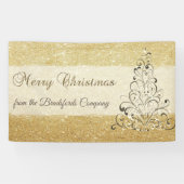 Vrolijk kerstfeest, kerstboom, glittery, bedrijf spandoek (Horizontaal)