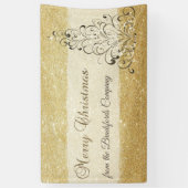 Vrolijk kerstfeest, kerstboom, glittery, bedrijf spandoek (Verticaal)
