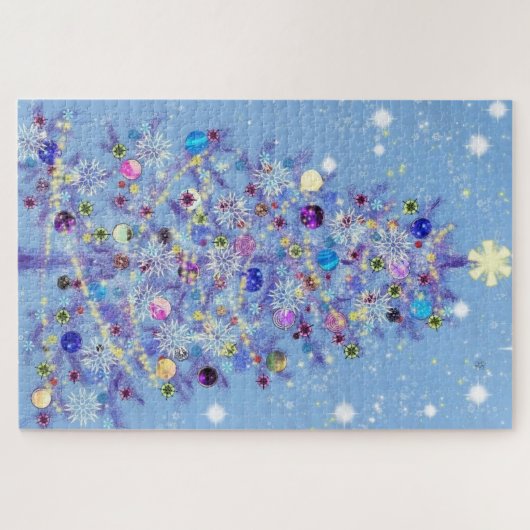 Vrolijk kerstfeest - kerstboom - legpuzzel (Horizontaal)