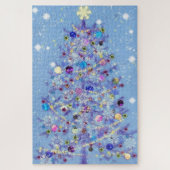 Vrolijk kerstfeest - kerstboom - legpuzzel (Verticaal)