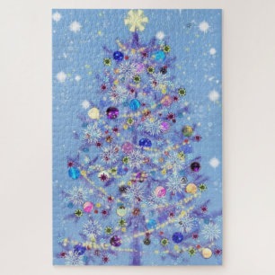 Vrolijk kerstfeest - kerstboom - legpuzzel