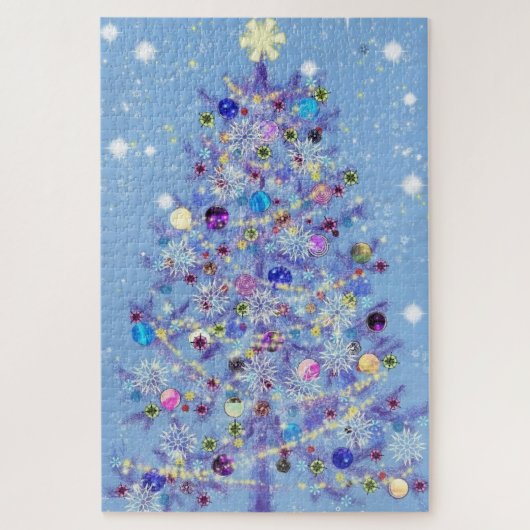 Vrolijk kerstfeest - kerstboom - legpuzzel (Verticaal)