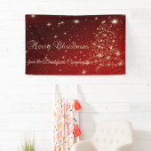 Vrolijk kerstfeest, kerstboom, rood, bedrijf spandoek (Insitu)