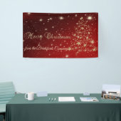Vrolijk kerstfeest, kerstboom, rood, bedrijf spandoek (Beurs)
