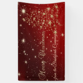 Vrolijk kerstfeest, kerstboom, rood, bedrijf spandoek (Verticaal)