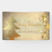 Vrolijk kerstfeest, kerstboom, sterren, sparkle spandoek (Horizontaal)