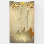 Vrolijk kerstfeest, kerstboom, sterren, sparkle spandoek (Verticaal)