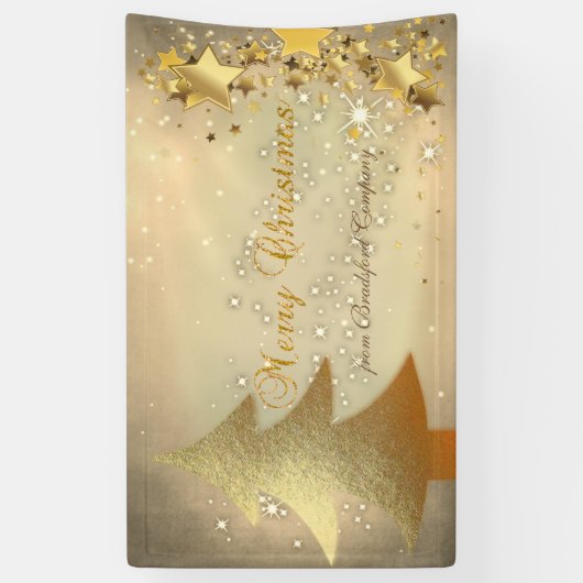 Vrolijk kerstfeest, kerstboom, sterren, sparkle spandoek (Verticaal)
