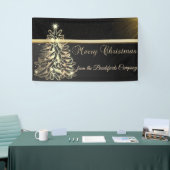 Vrolijk kerstfeest, kerstboom, zwart, bedrijf spandoek (Beurs)