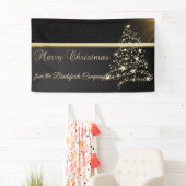 Vrolijk kerstfeest, kerstboom, zwart, bedrijf spandoek (Insitu)
