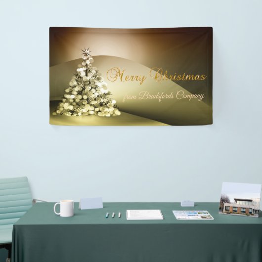 Vrolijk kerstfeest, kerstboombedrijf spandoek (Beurs)