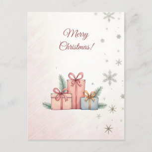 vrolijk kerstfeest! Kerstcadeaus,Сkerstkaart. Feestdagenkaart