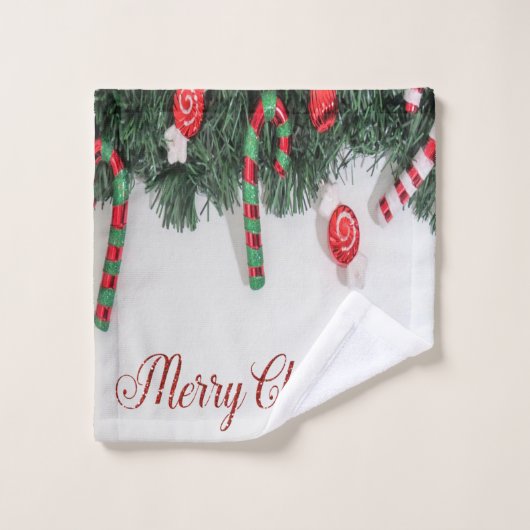 Vrolijk kerstfeest, kerstcadeautjes bad handdoek (Wasdoekje)